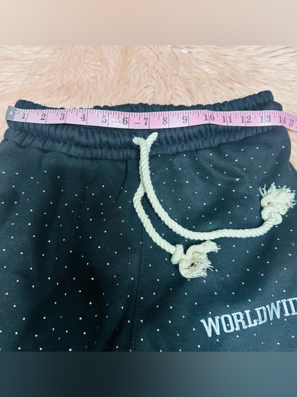Black 'PROSPER' Rhinestone Sweatpants - Picture 8 of 14